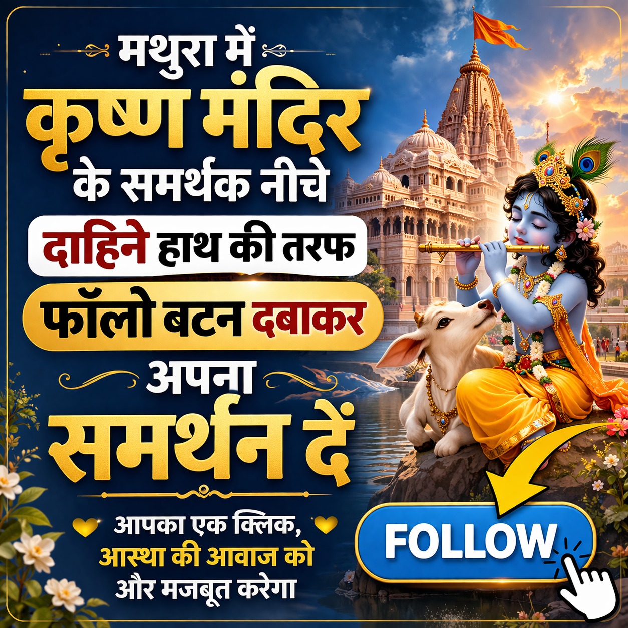 Bajrangi Prasad Yadav Facebook ad: मथुरा में कृष्ण मंदिर के समर्थक नीचे दाहिने…