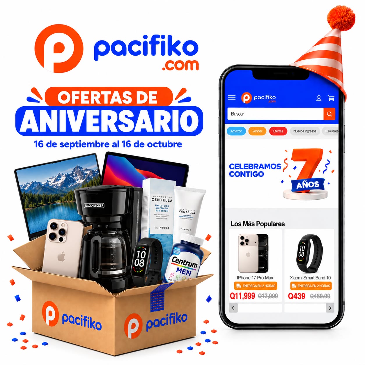 Pacifiko.com Facebook ad: Mira productos y precios aquí