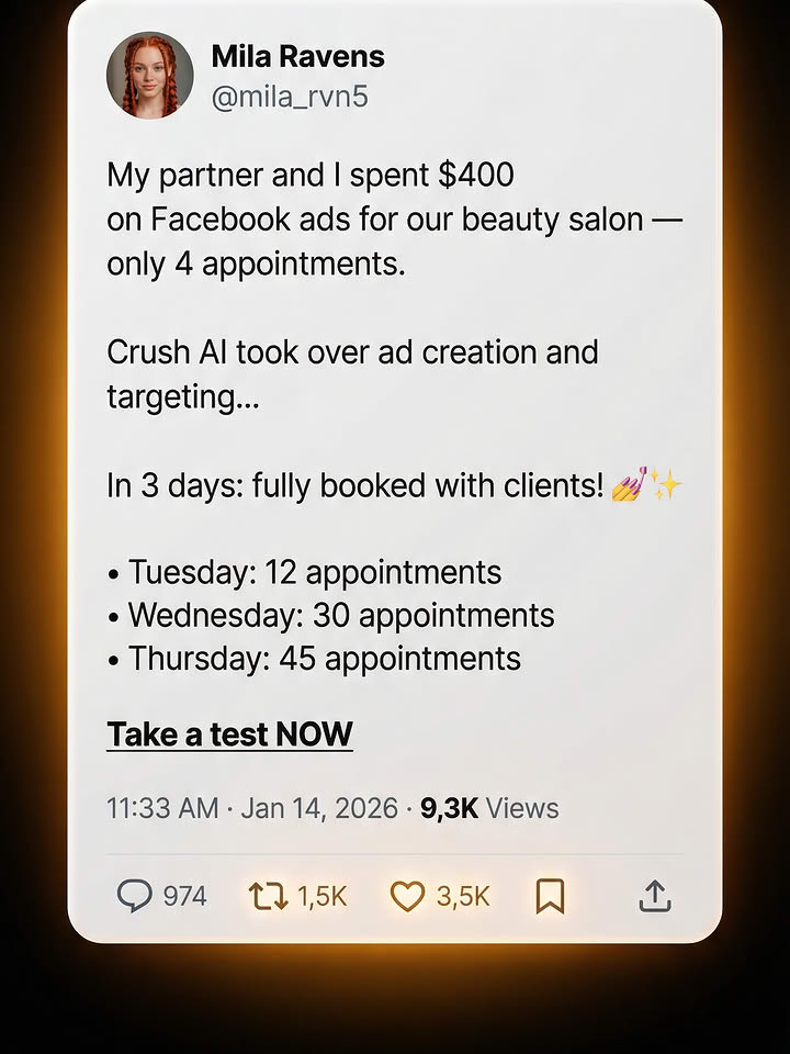 trycrush.ai Facebook ad