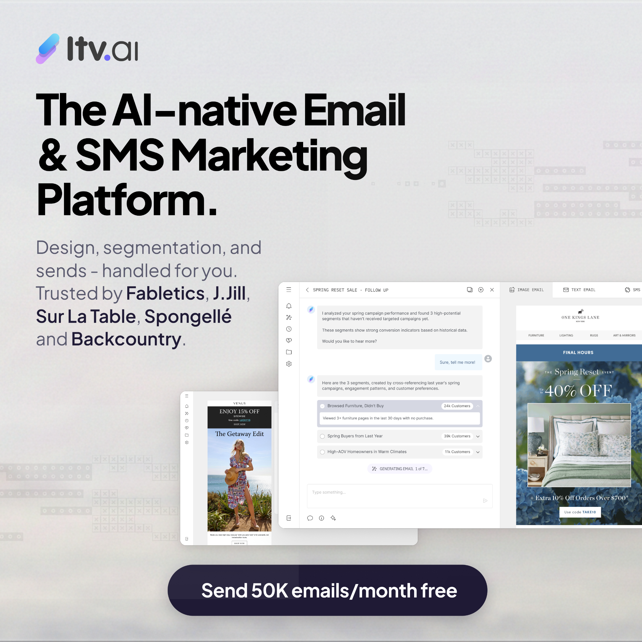 LTV.ai Facebook ad: The AI-native email & SMS marketing platform.
