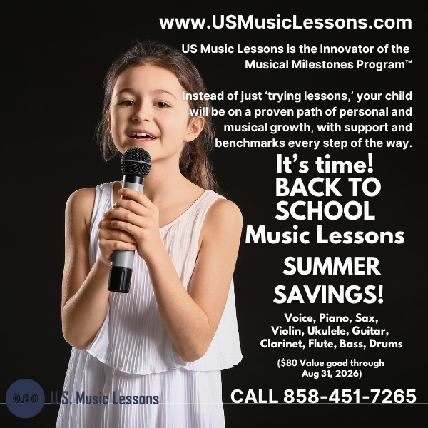 US Music Lessons Facebook ad: Voice Lessons They'll Love