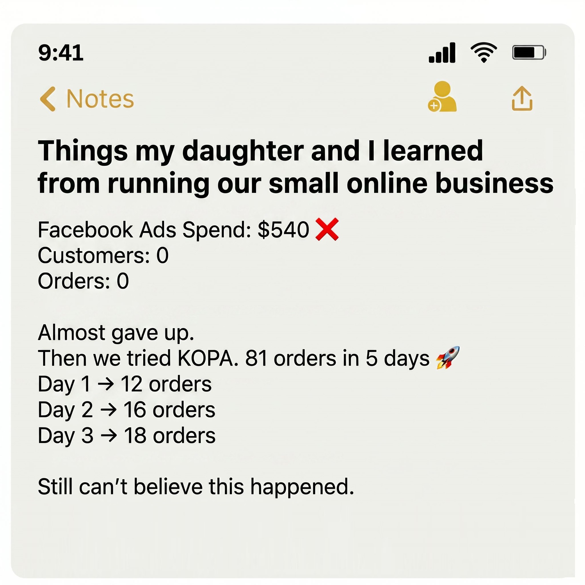 kopa.ai Facebook ad