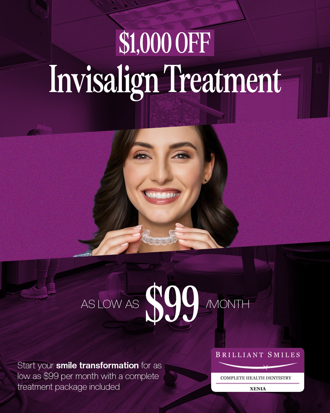 Brilliant Smiles - Complete Health Dentistry Facebook ad: Xenia! Invisalign Special is Here!