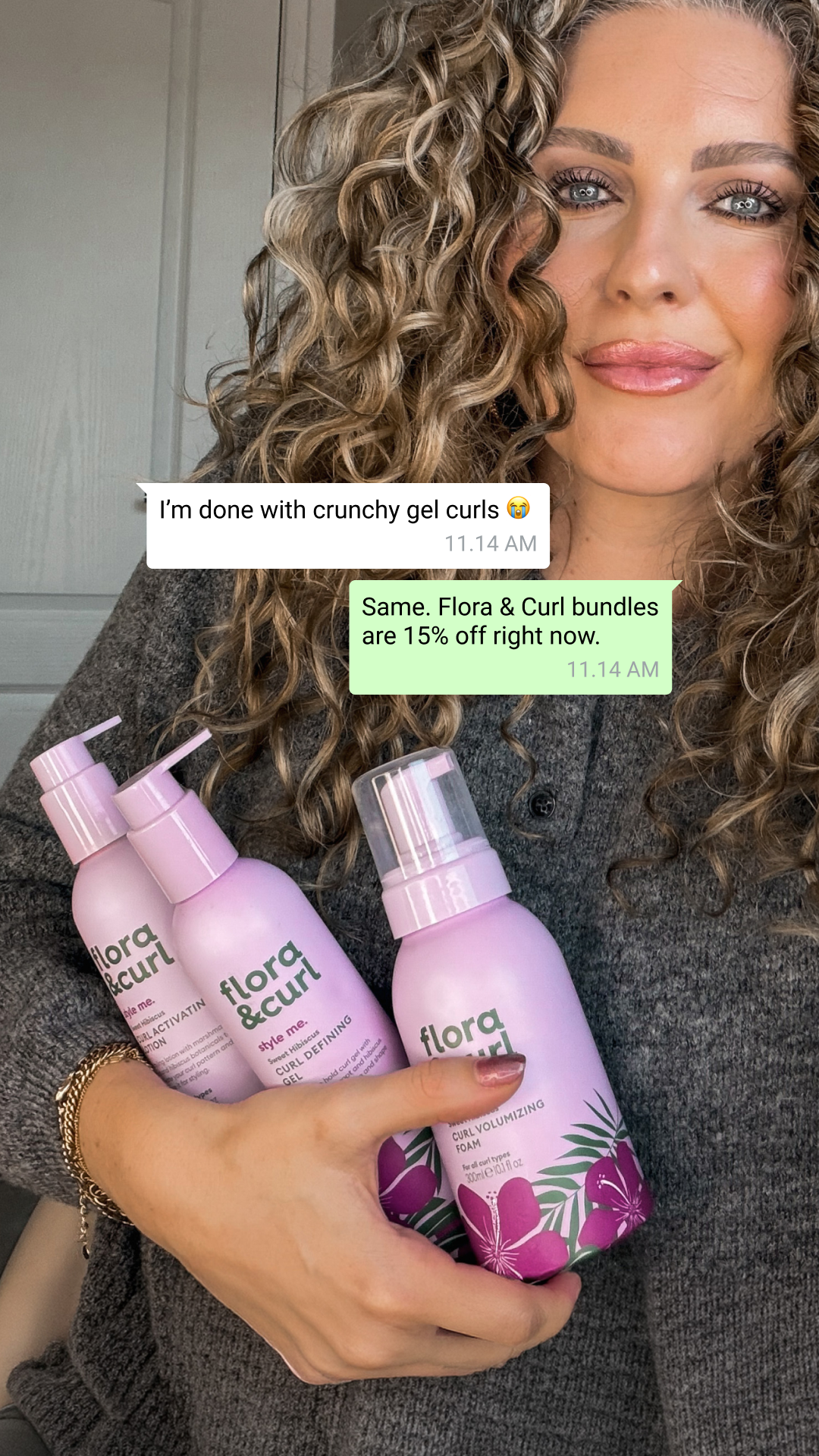 Flora & Curl Haircare Facebook ad