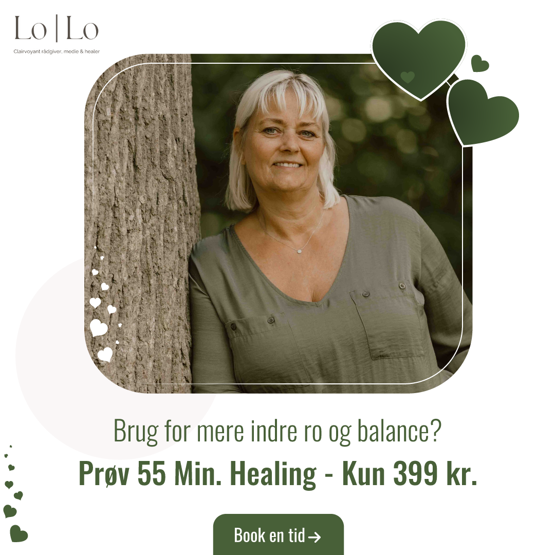 LOLO clairvoyant rådgiver, healer og medie Facebook ad: Prøv Healing - KUN 399 kr