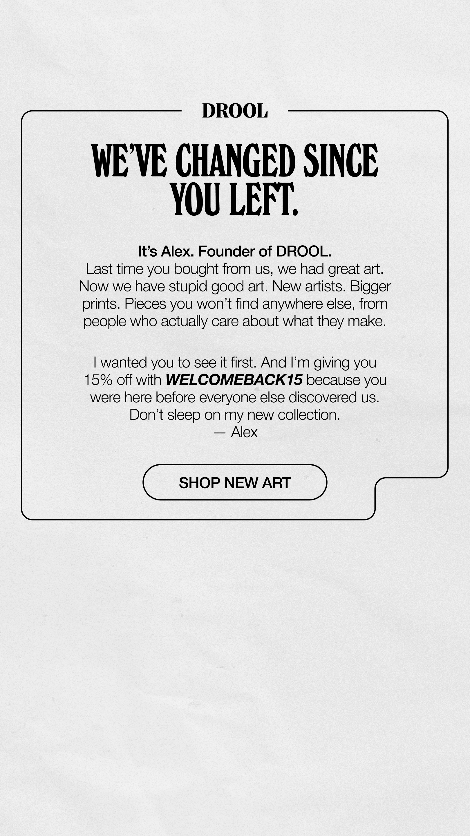 DROOL Facebook ad