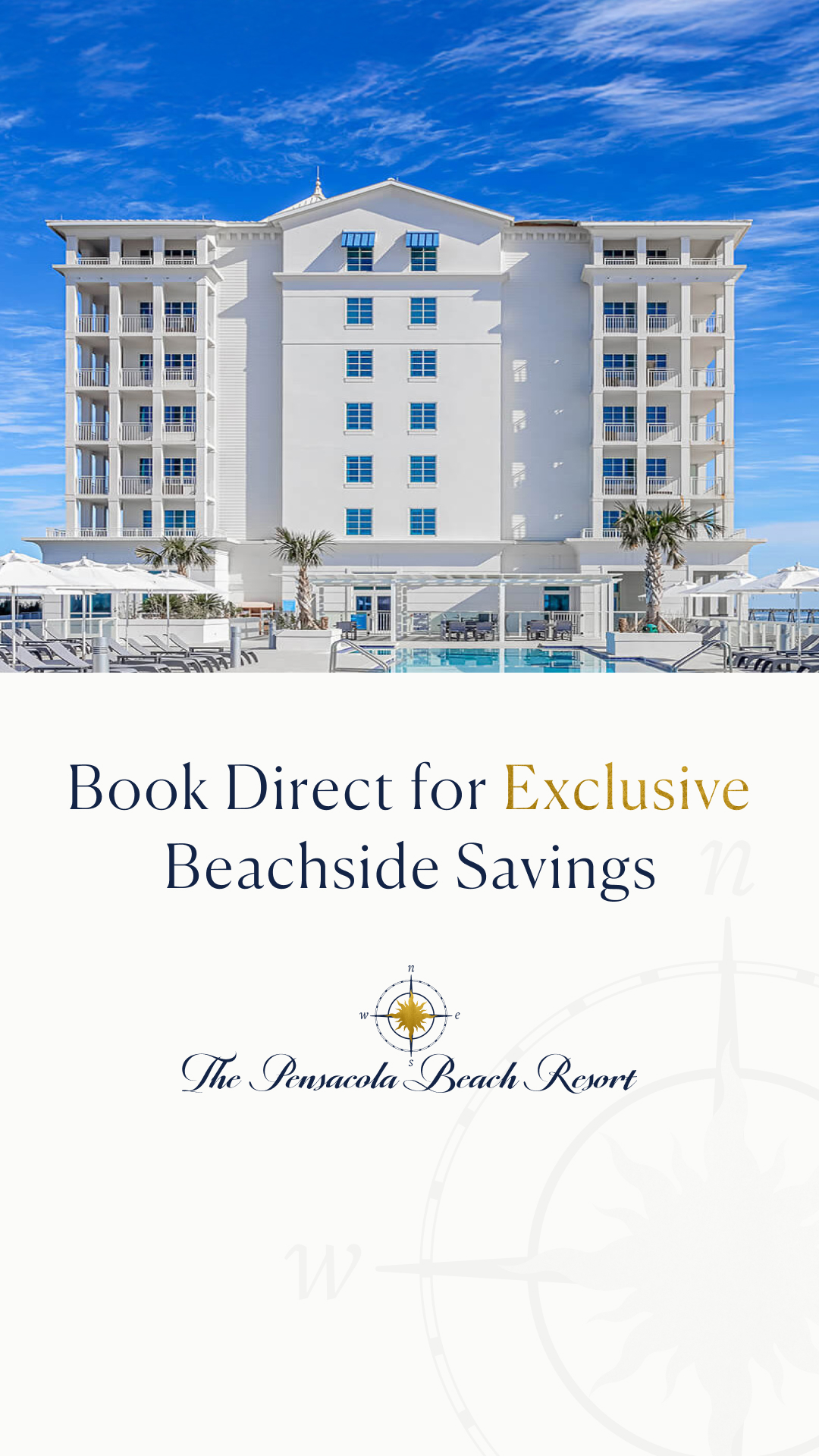Pensacola Beach Resort Facebook ad from Aug 13, 2025