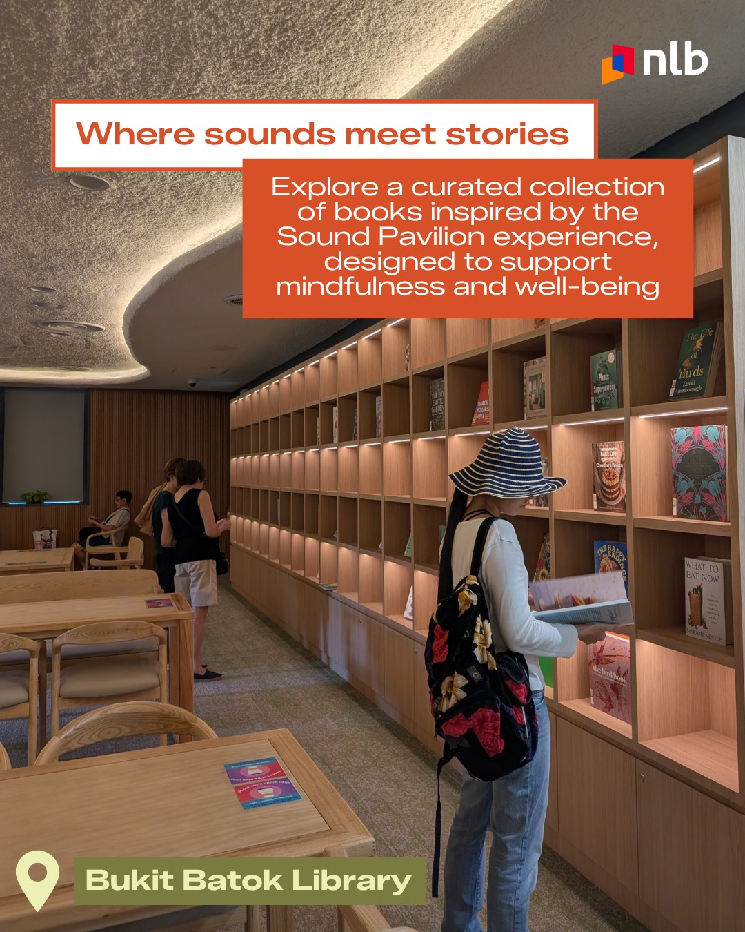 Public Libraries Singapore Facebook ad: Reclaim your peace through sounds and stories at…