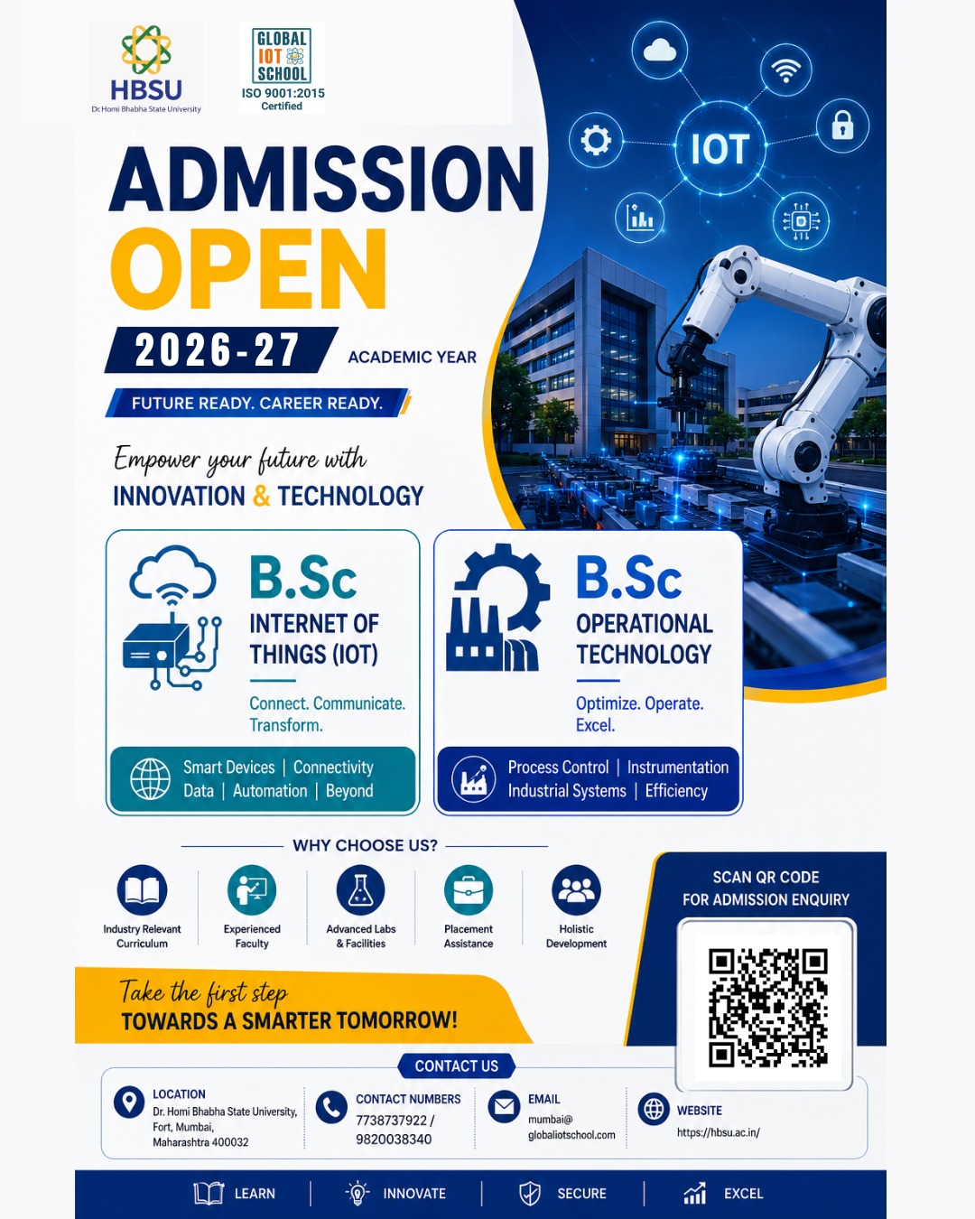 globaliotschool Facebook ad: Admissions Open 2026-27!