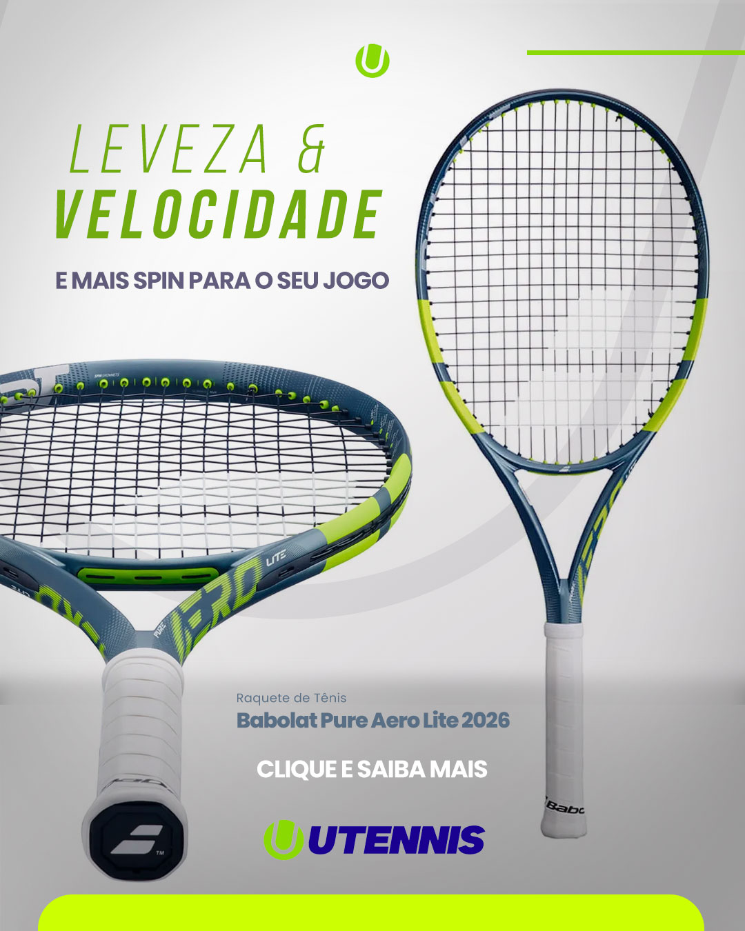 U-Tennis Facebook ad: Performance que acompanha sua evolução.