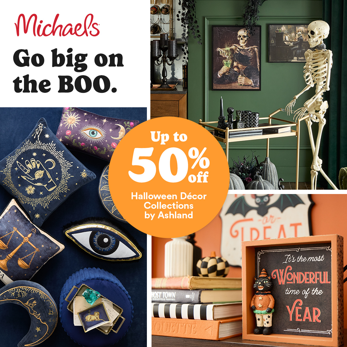 Michaels Stores Facebook ad: Go big on the boo.