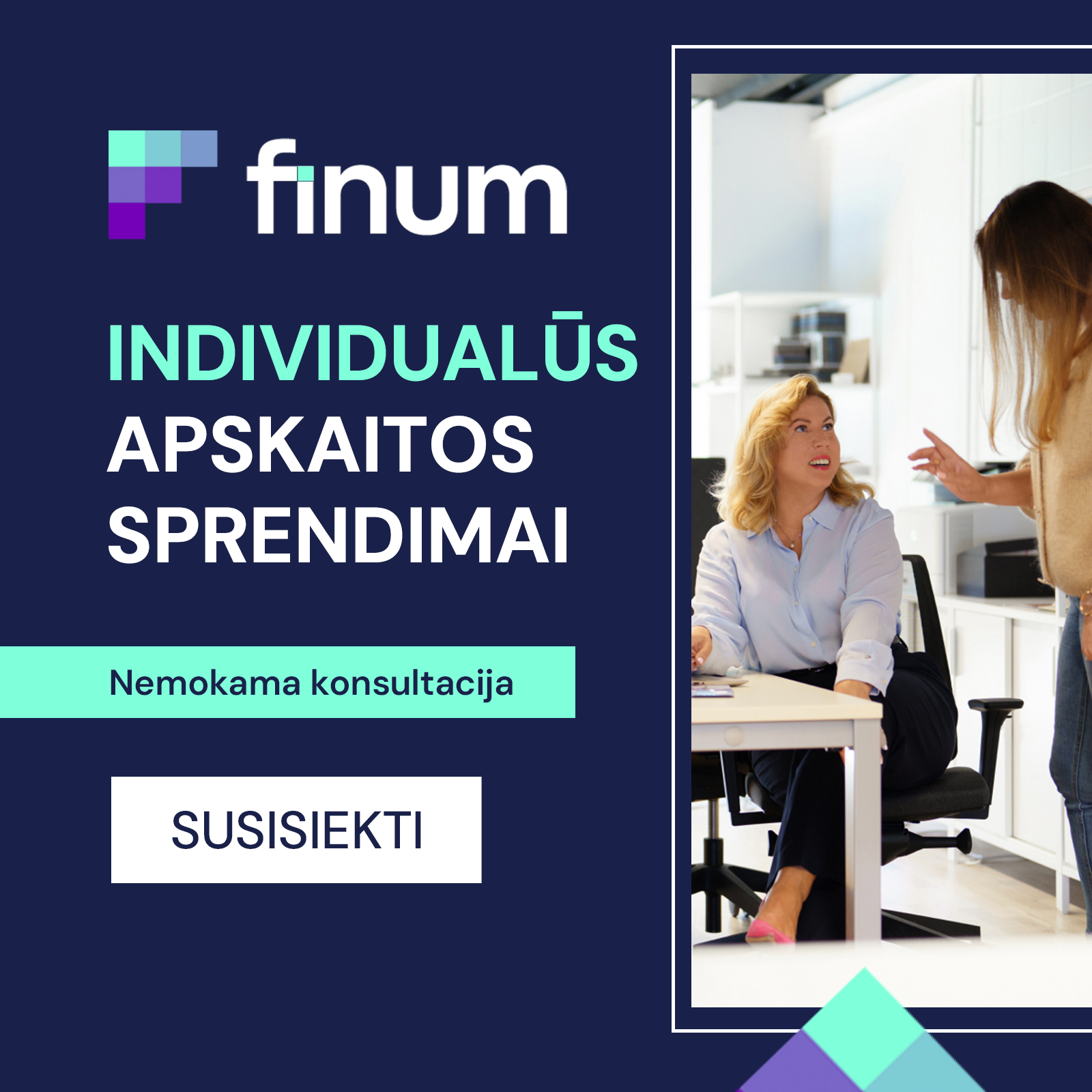 FINUM Facebook ad: Buhalteriai suprantantys verslą