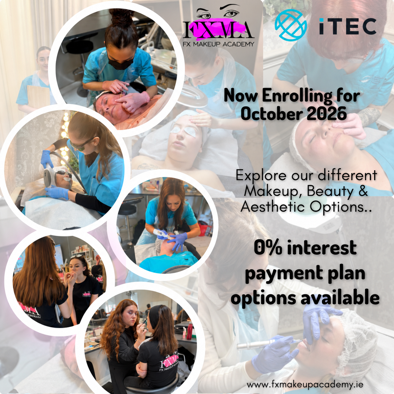 FX MakeUp Academy Facebook ad: Now Enrolling For October 2026