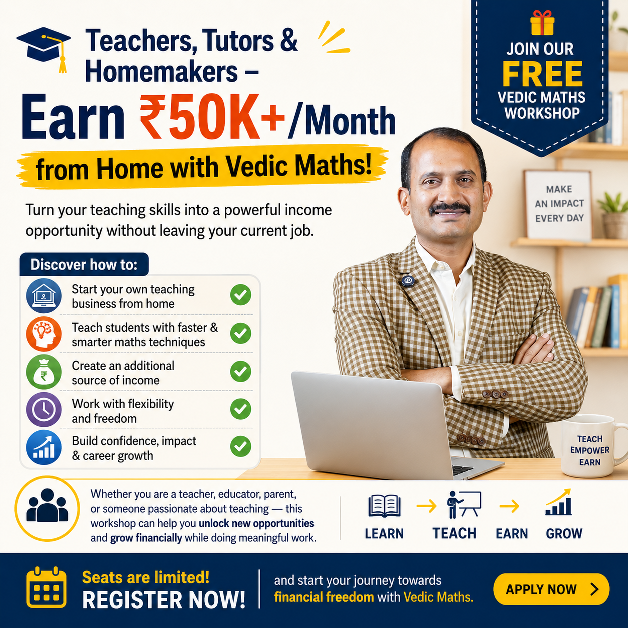 Vedic Pathashala Facebook ad: Vedic Math Workshop