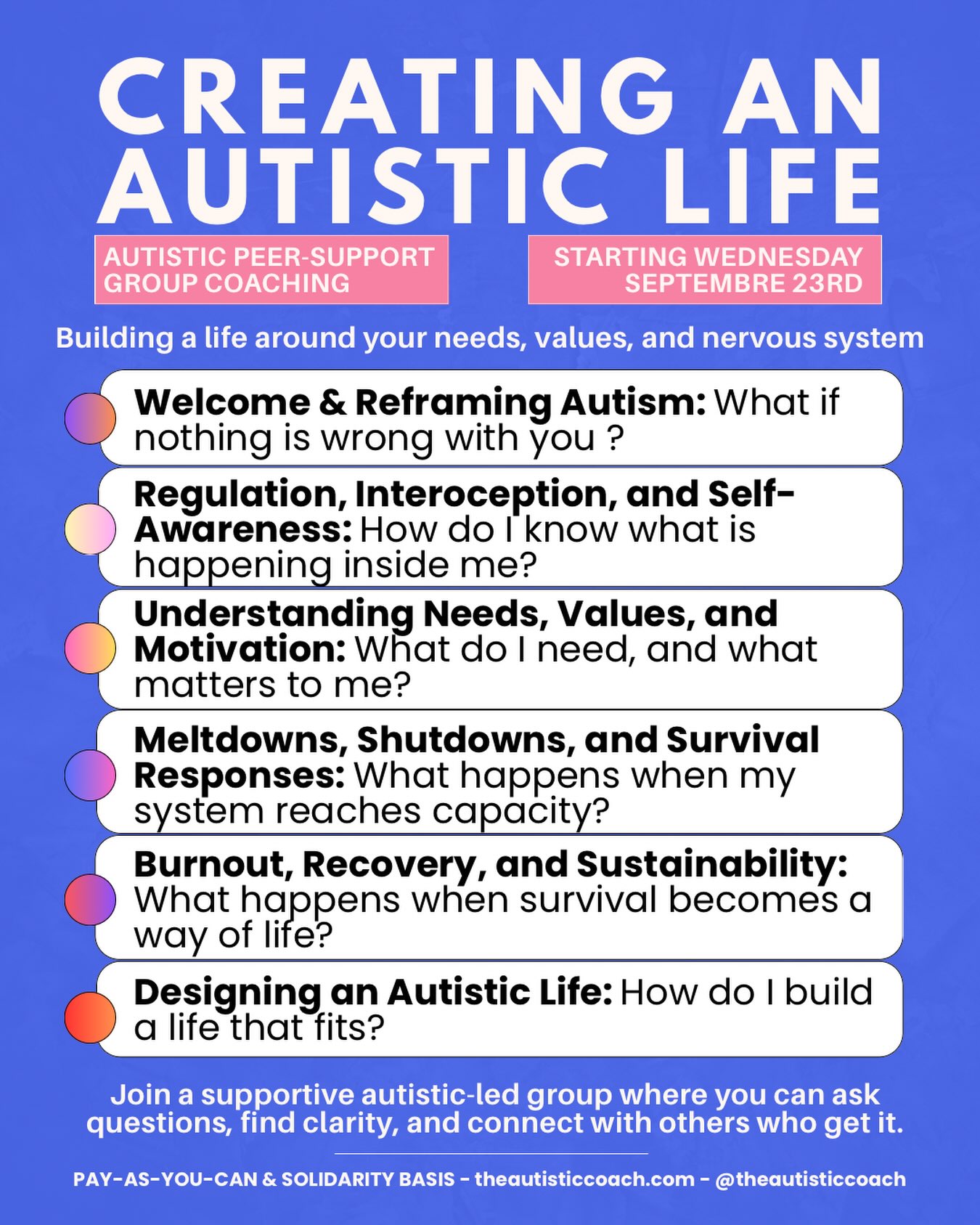 The #ActuallyAutistic Coach Facebook ad: AutisticsLife Coaching Group | Autism Workshop, The…