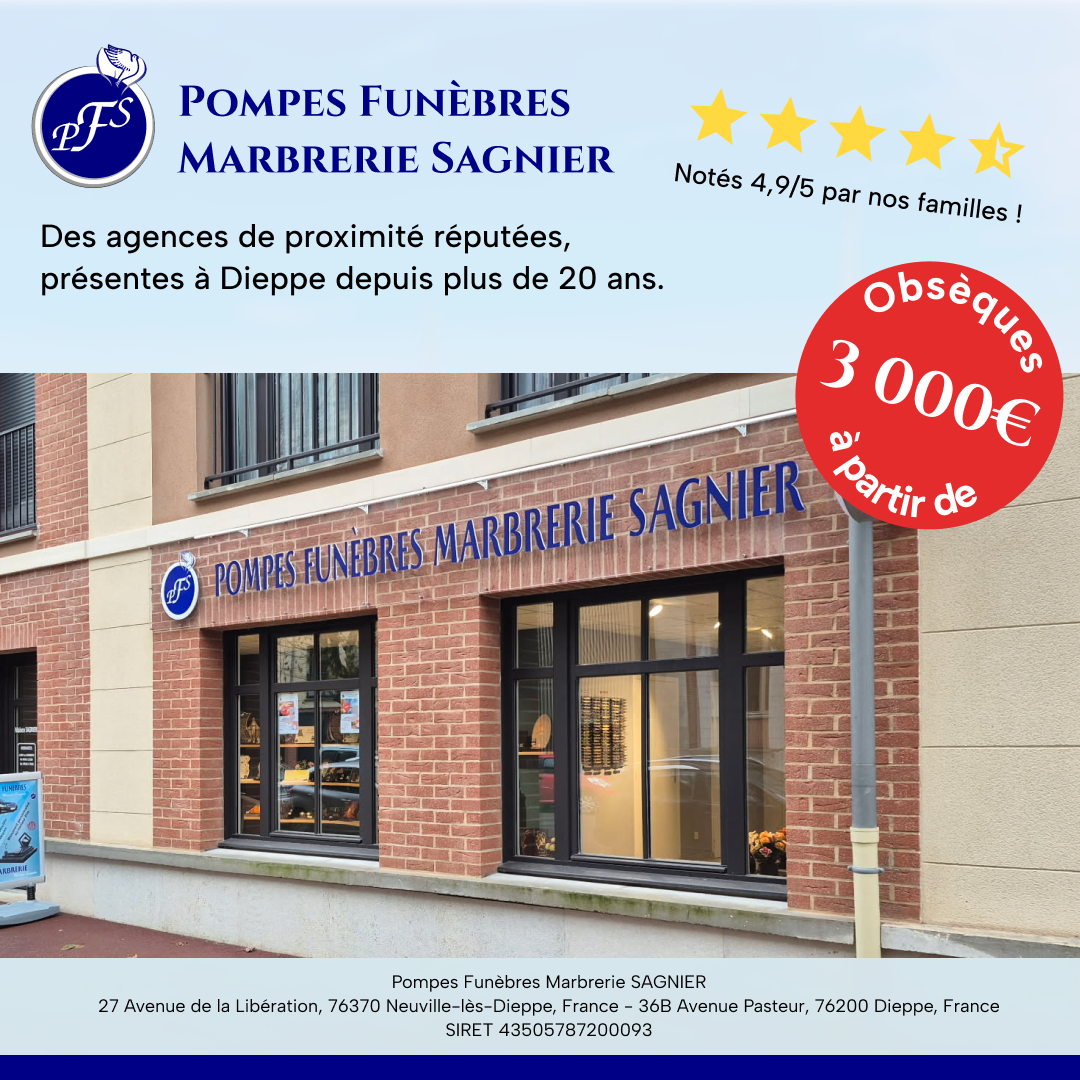 Pompes funebres marbrerie Sagnier Julien et Élodie Facebook ad from Jun 8, 2026