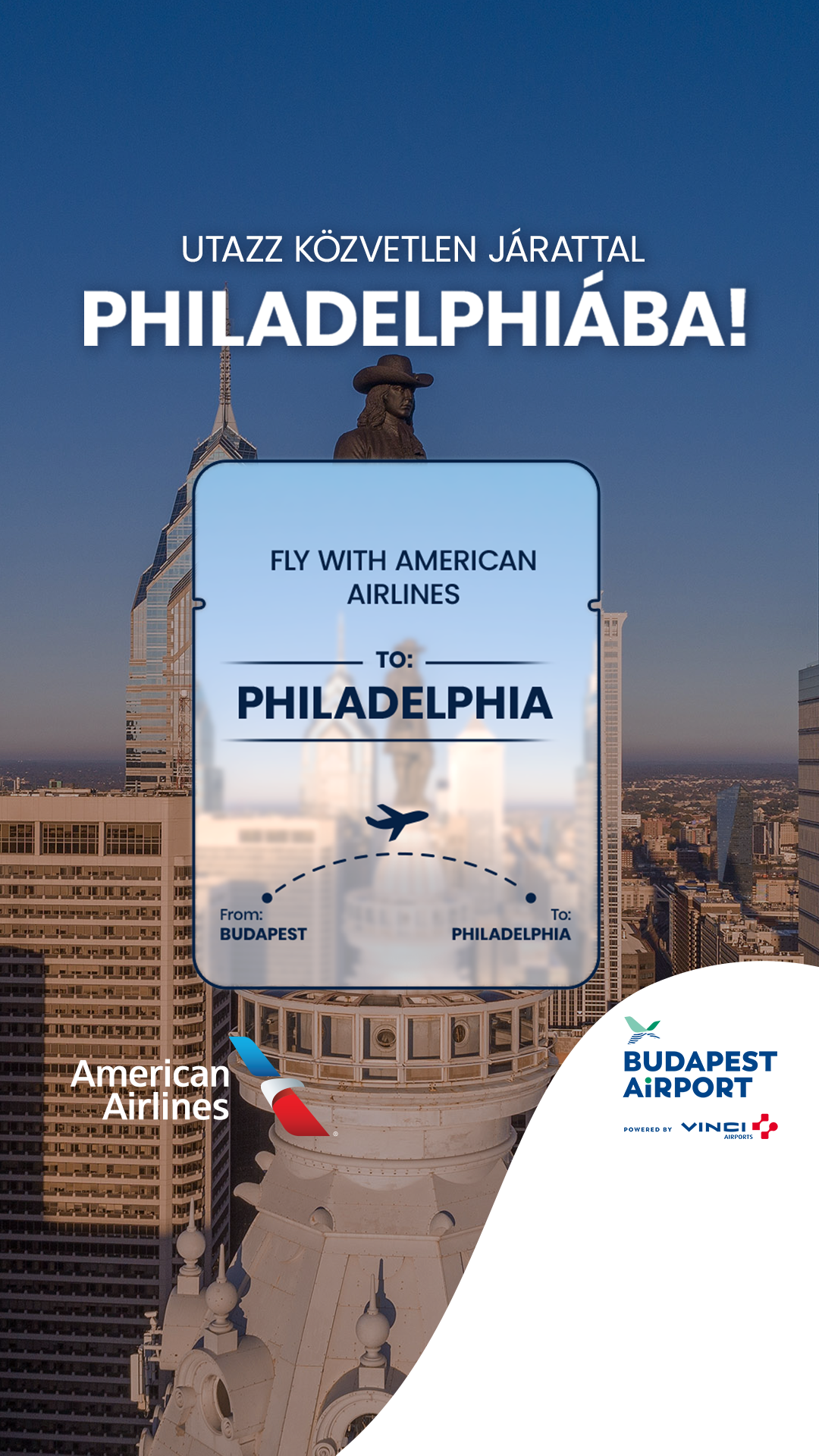 Budapest Airport Facebook ad from Mar 16, 2026