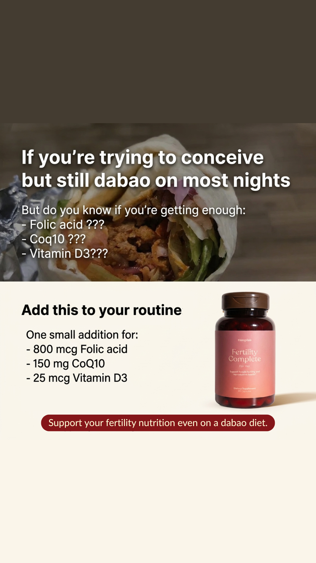 Twoplus Supplements Facebook ad from Jun 13, 2026