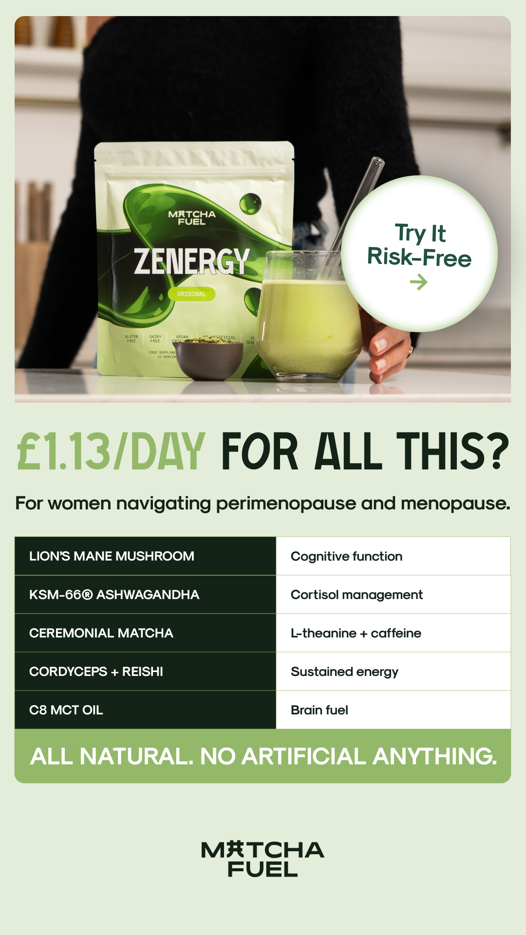 Matcha Fuel Facebook ad