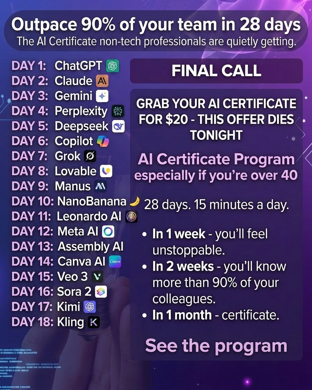 AI Weekly Facebook ad