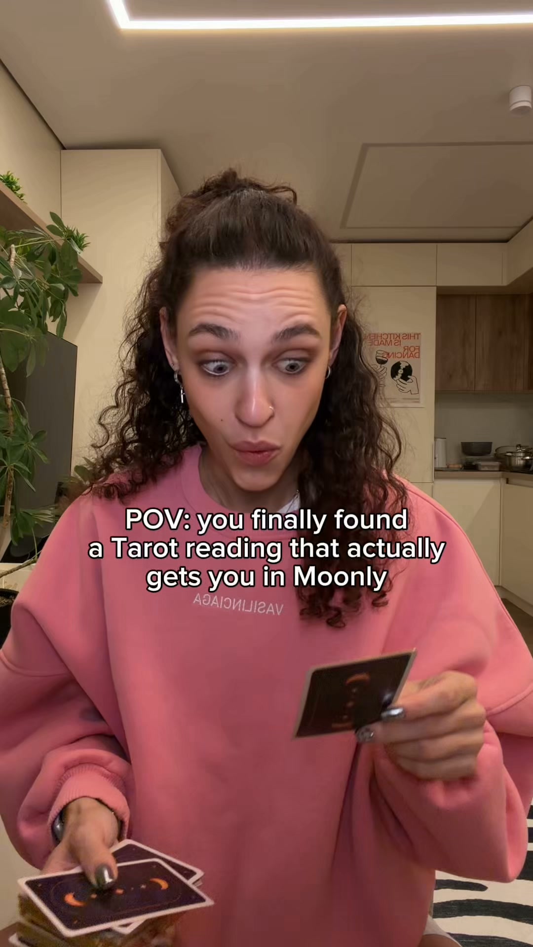 Moonly Facebook ad: The cards already know what you're going through.