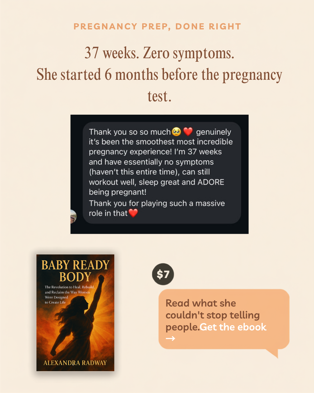Alexandra Radway Functional Nutritional Therapy Facebook ad: Pregnancy Prep Starts Before Conception