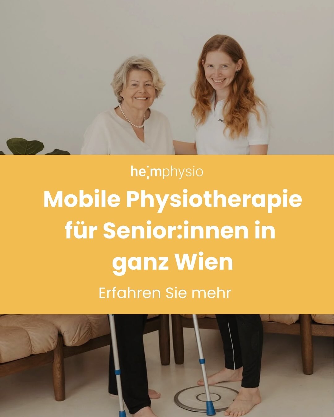 Heimphysio Facebook ad: Wir bringen die Physiotherapie direkt in den Komfort…
