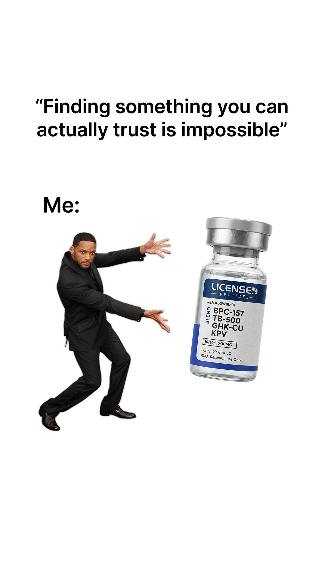 Licensed Peptide Supply Facebook ad: Don't Trust The Label. Scan It.