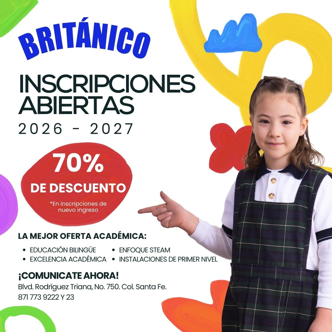 Instituto Británico de Torreón Facebook ad: Inscripciones abiertas ciclo 2026-2027