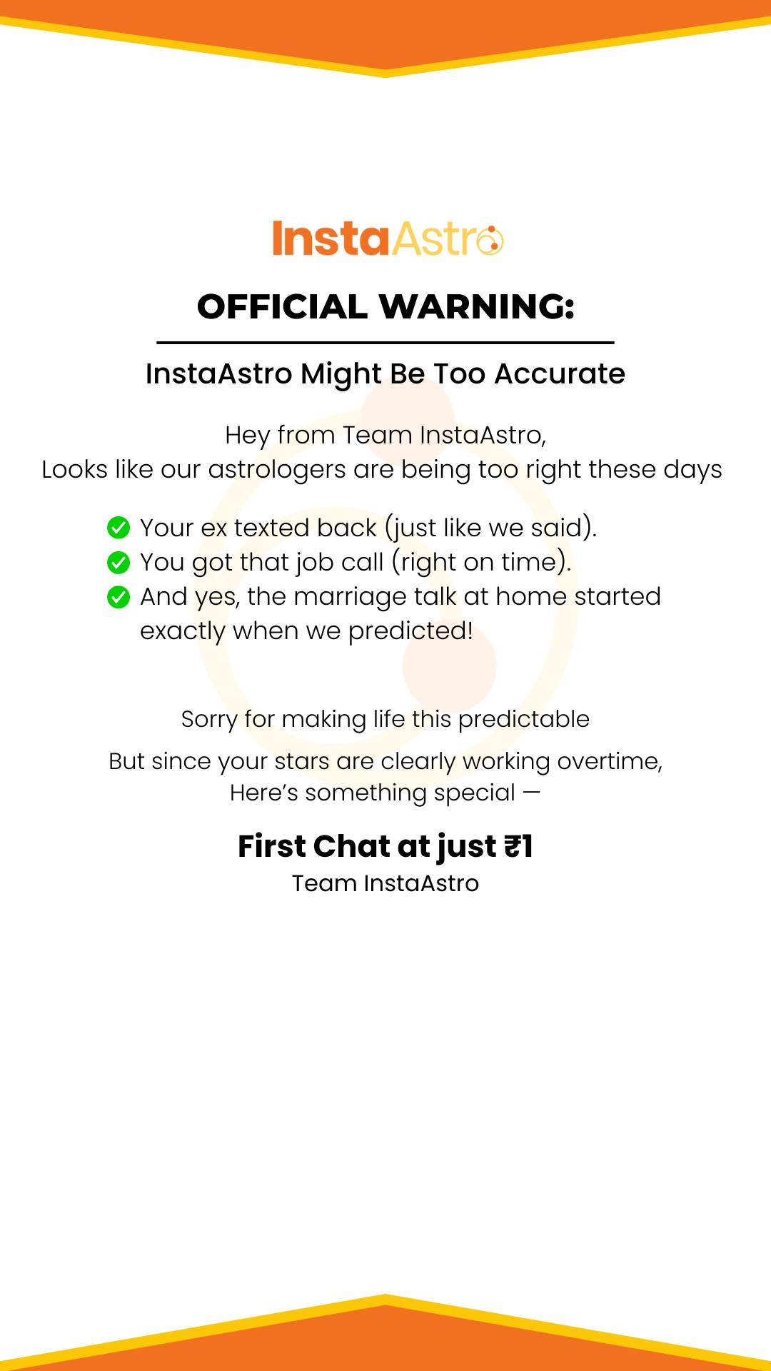 InstaAstro Facebook ad