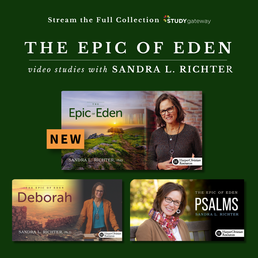Study Gateway Facebook ad: Dr. Sandra Richter video Bible studies (7 Days Free)