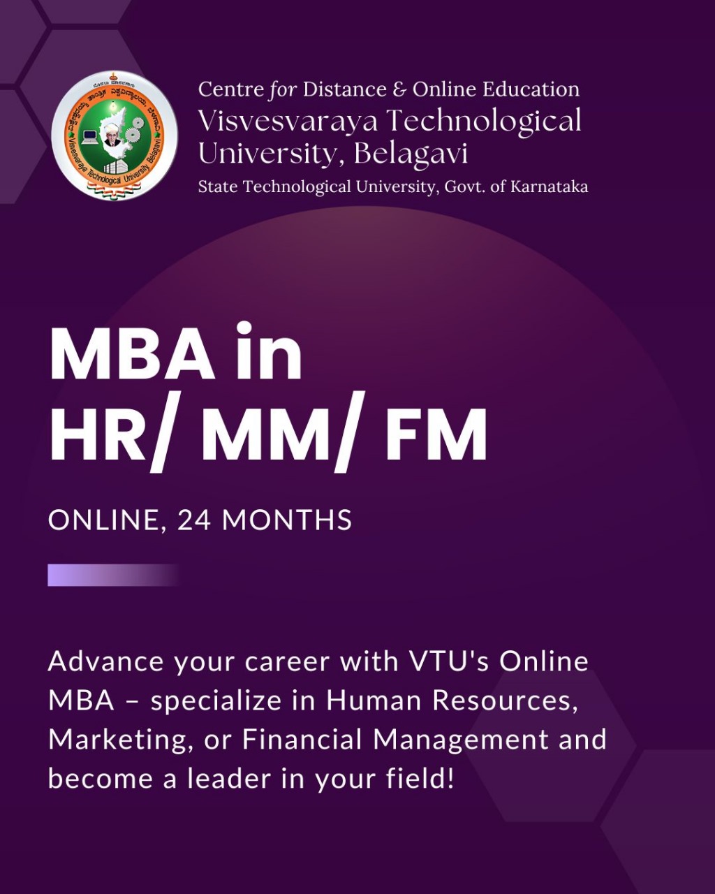 VTU Online : Center for Online Education Facebook ad