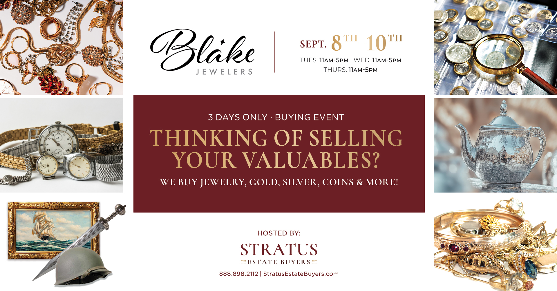 Stratus Estate Buyers Facebook ad: Estate Buying Event - Blake Jewelers West Chester PA