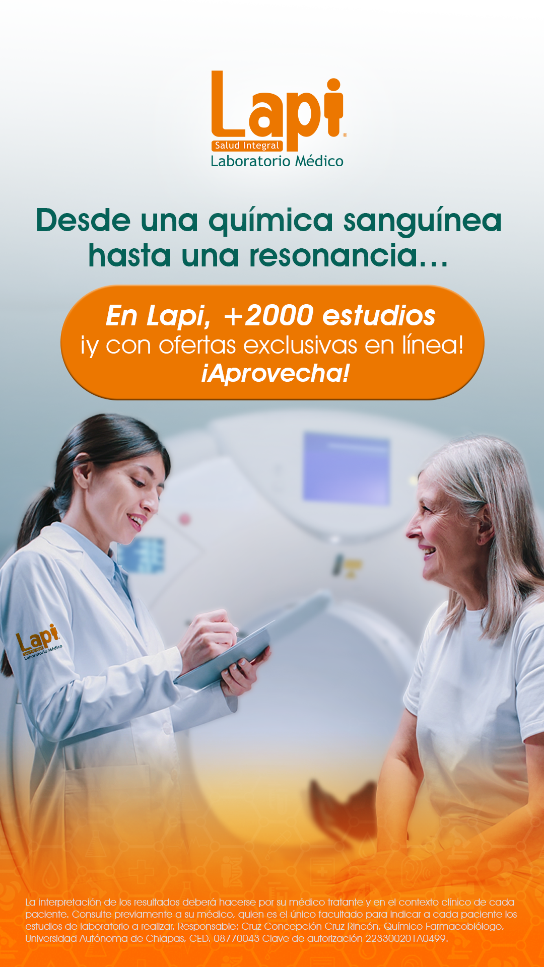 Lapi Laboratorio Médico Facebook ad: Gran variedad de estudios