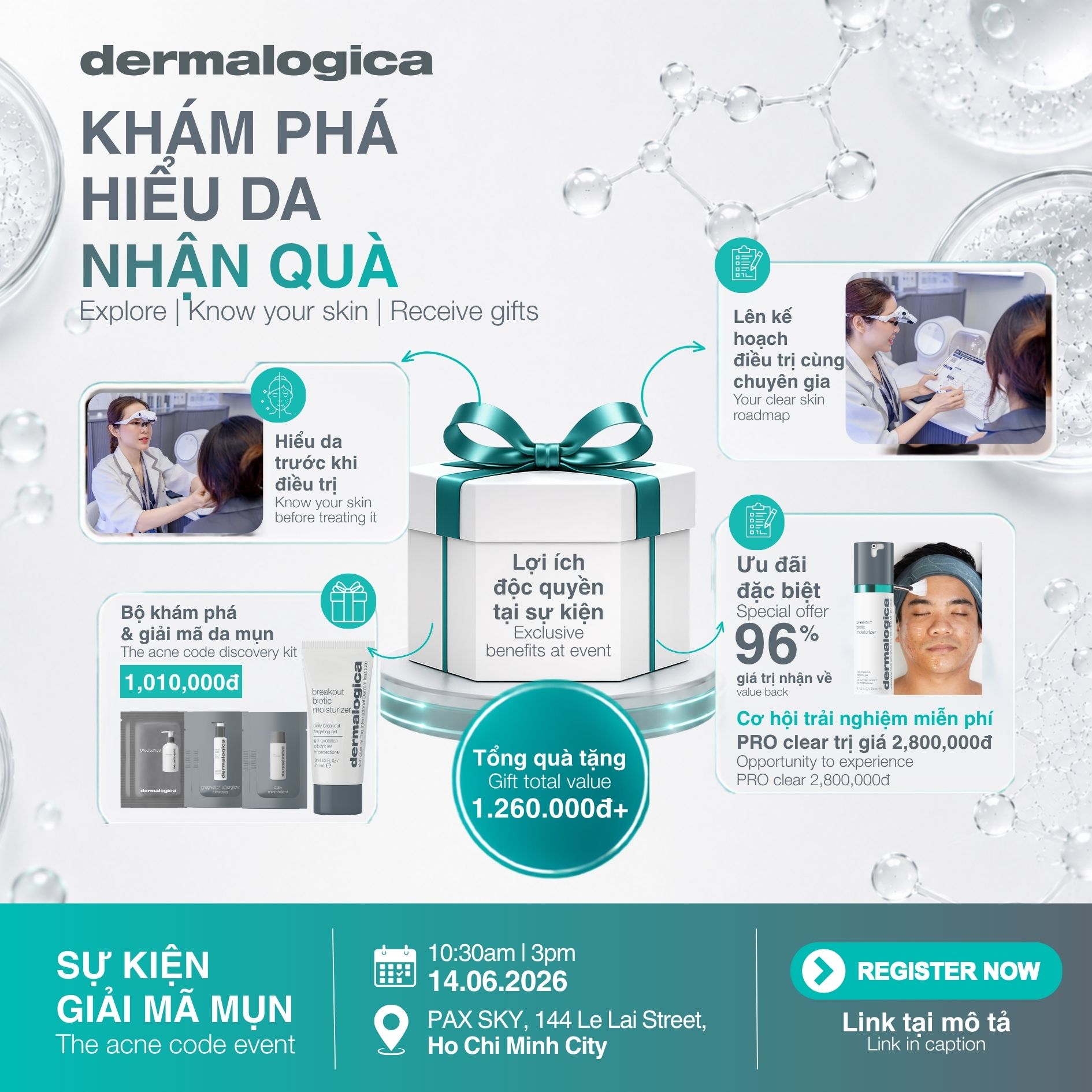 Dermalogica Vietnam Facebook ad: Bắt đầu hành trình sạch mụn & rạng rỡ ngay