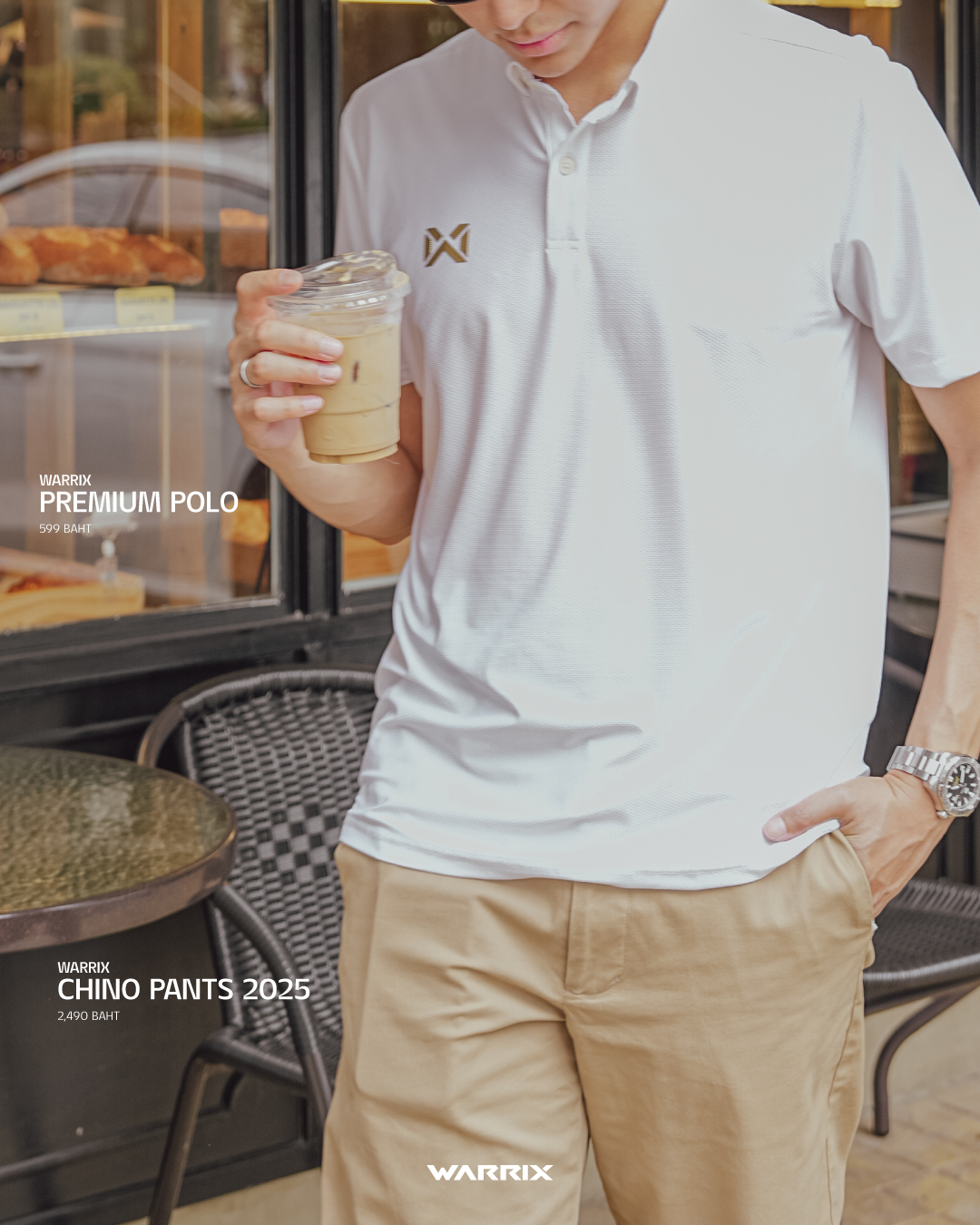 Warrix Active & Lifestyle Facebook ad: Coffee first, confidence next.