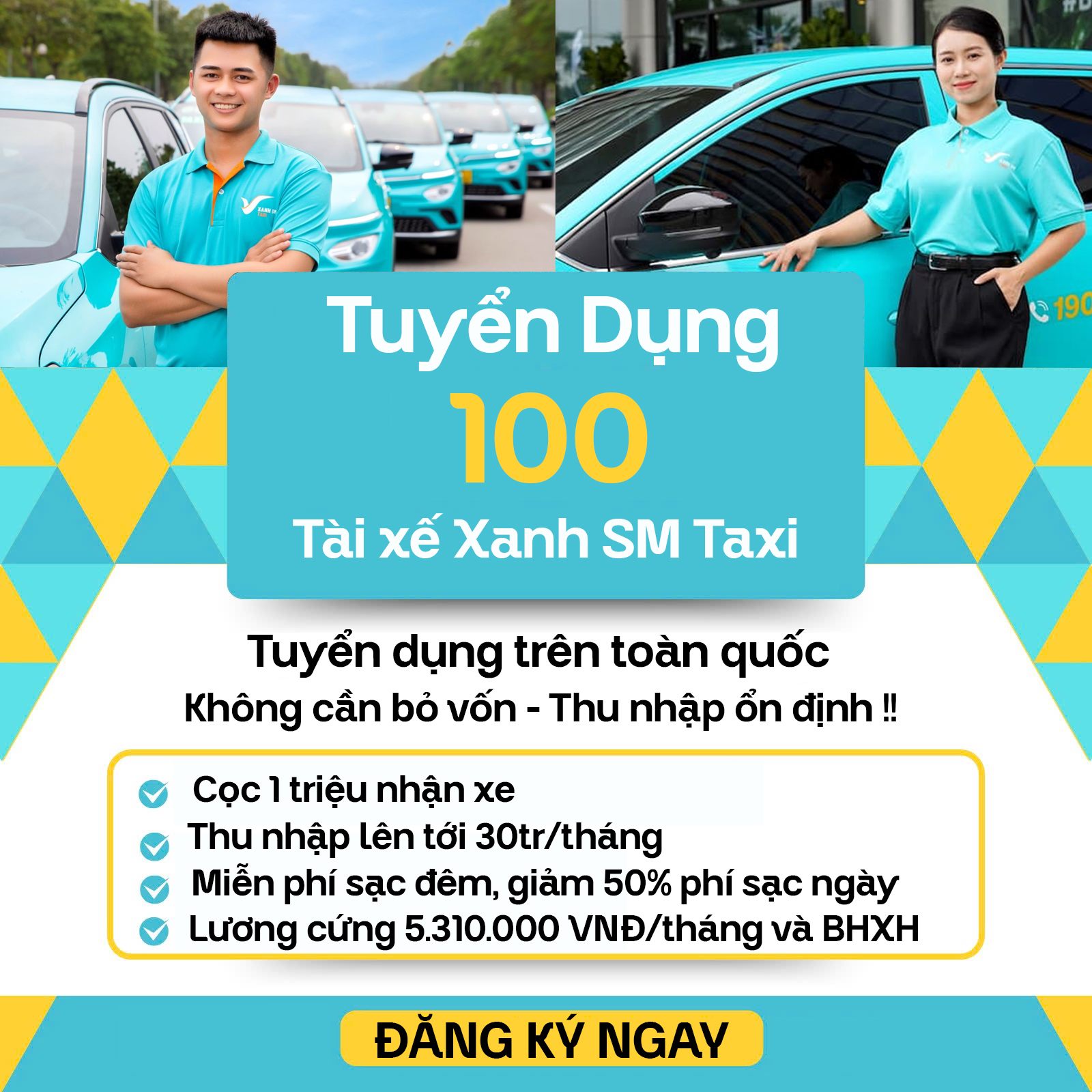 Lái Xanh - Tuyển Tài Xế Facebook ad: THU NHẬP LÊN TỚI 30 triệu/tháng