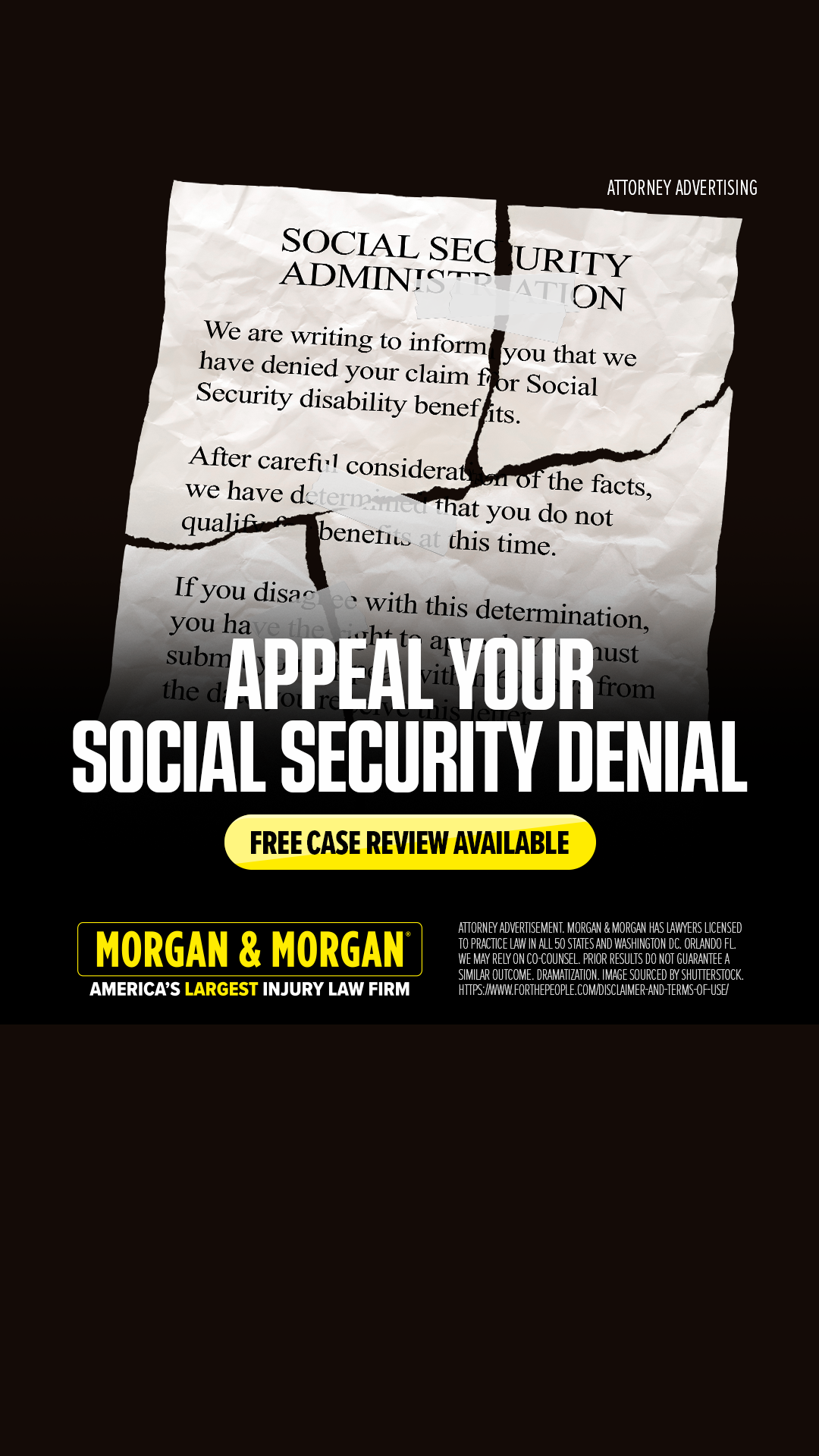 Morgan & Morgan Facebook ad