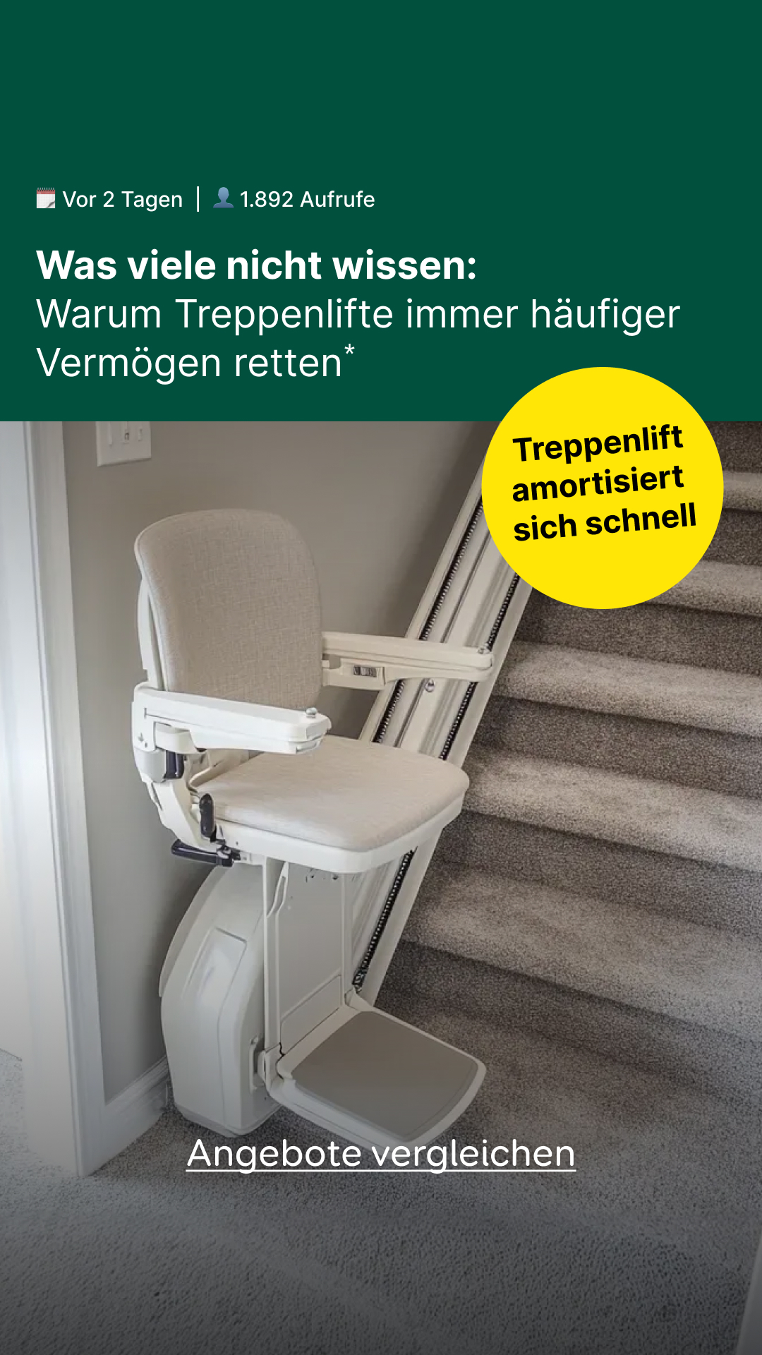 Aroundhome - Treppenlift Facebook ad
