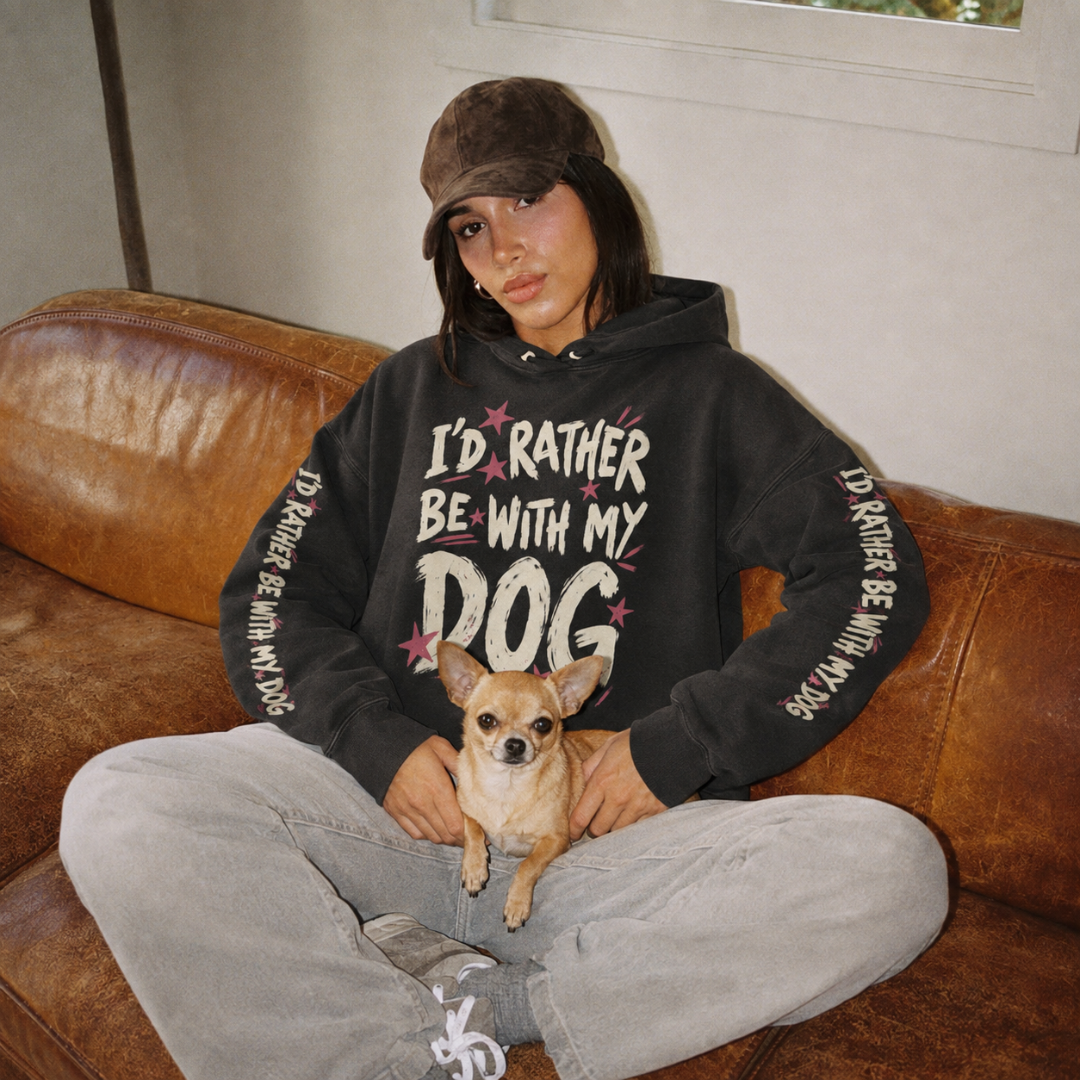 I'd Rather Be With My Dog Facebook ad: Retro Rocker Vibes