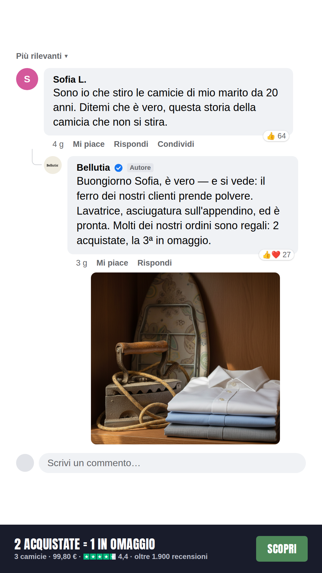 Bellutia Italia Facebook ad