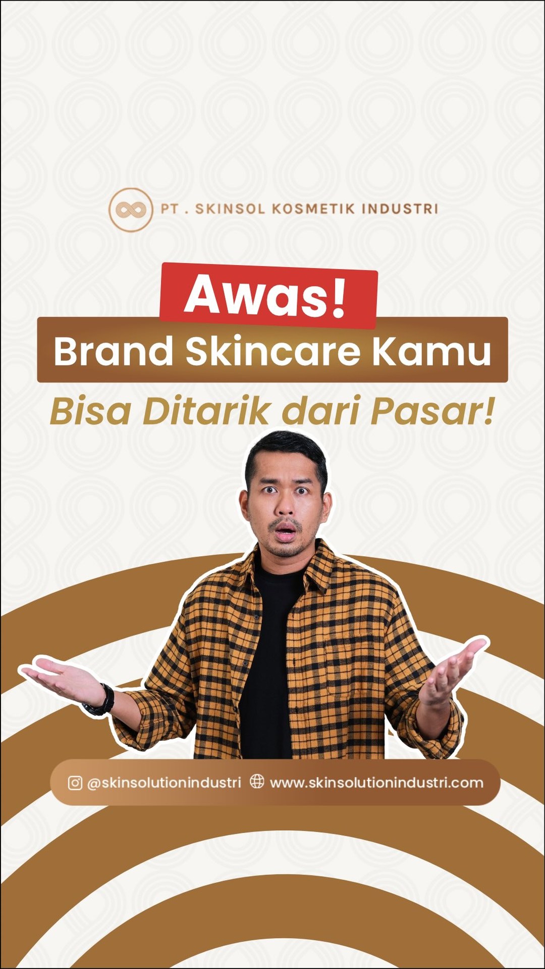 PT SkinSol Kosmetik Industri Facebook ad: Jangan sampai brand kamu berhenti di tengah jalan.