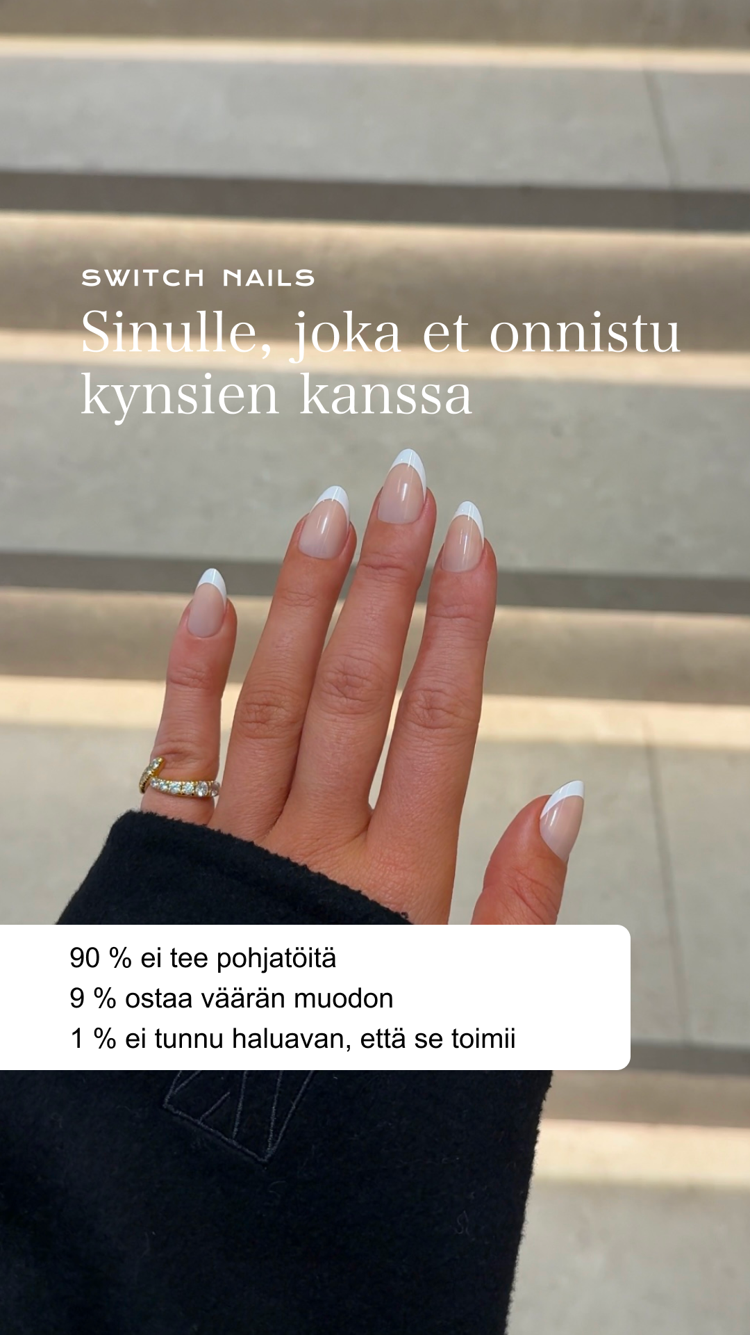 Switch Nails Facebook ad: Modernit press-on-kynnet