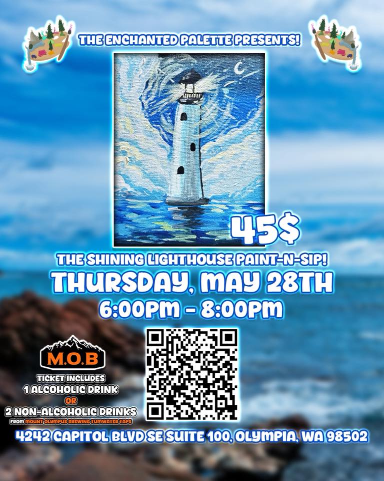 The Enchanted Palette Facebook ad: Shining Lighthouse Paint-n-Sip