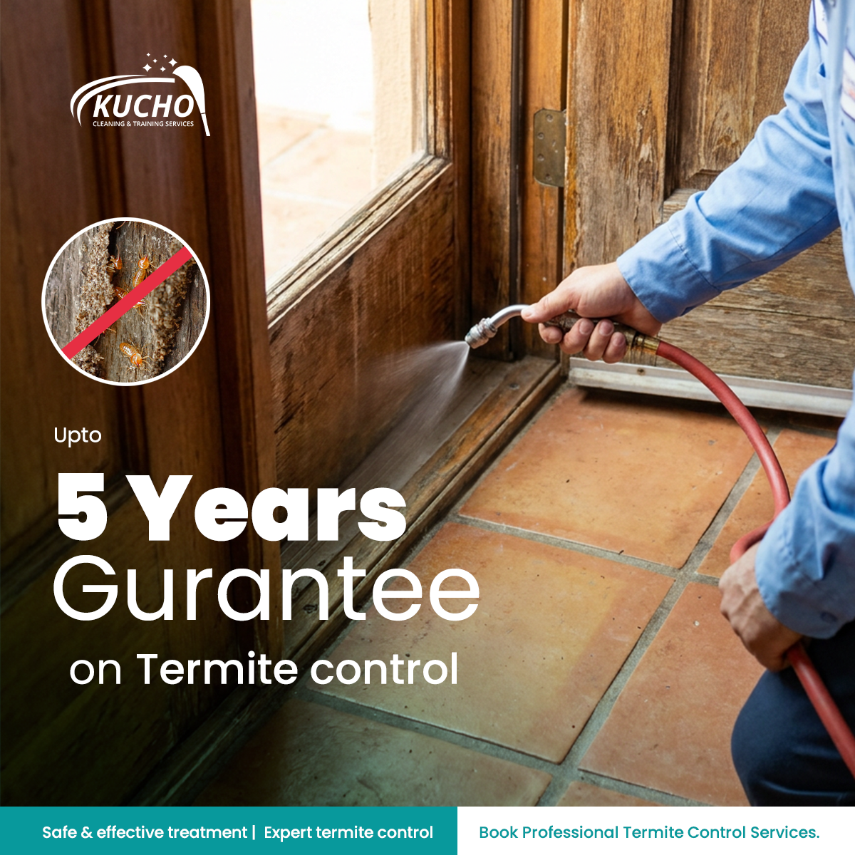 Kucho Cleaning Services Facebook ad: 100% Guaranteed Termite Treatment