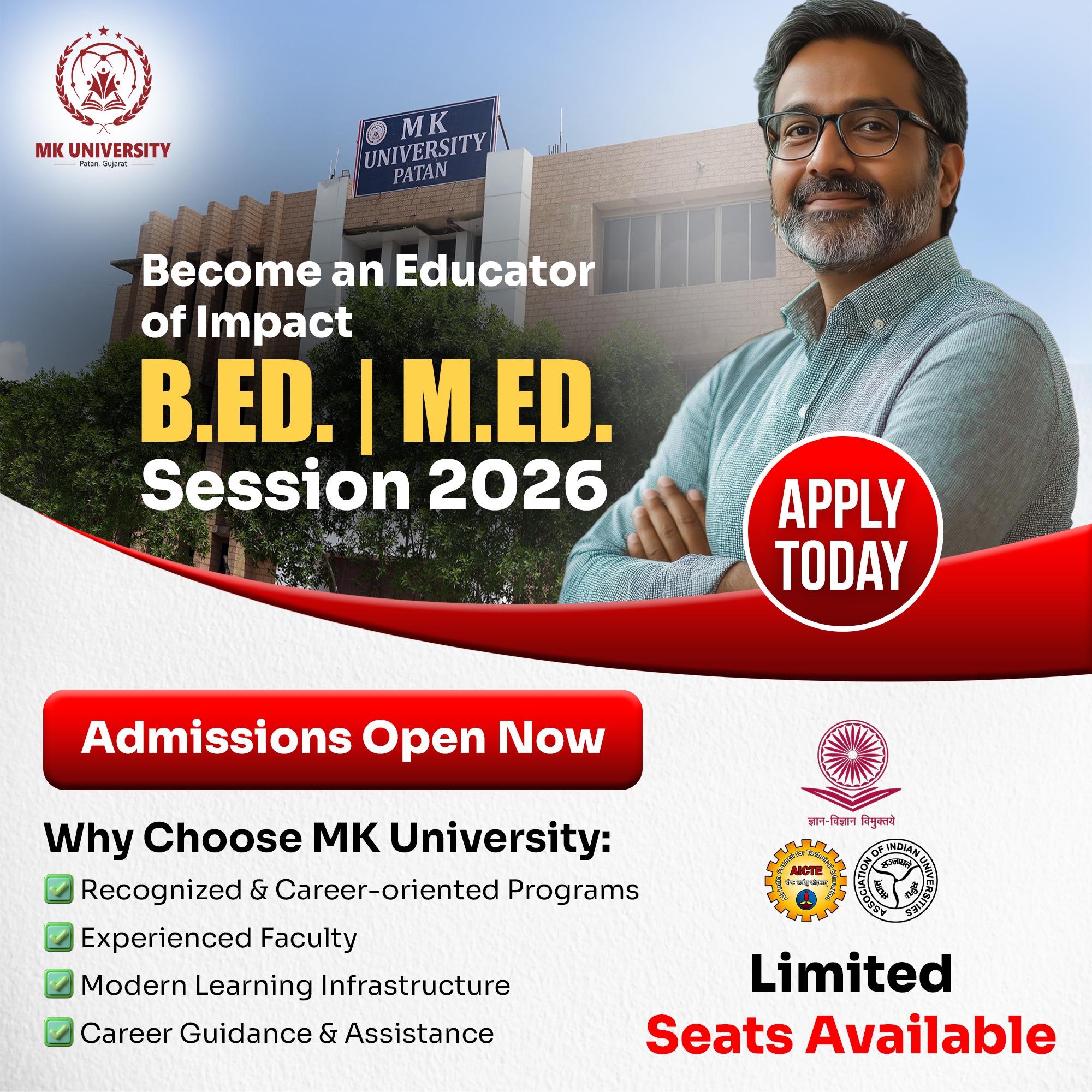 MK University Patan Facebook ad