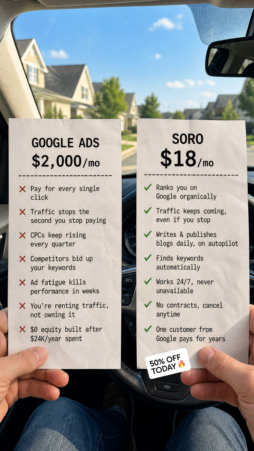 Soro SEO Facebook ad