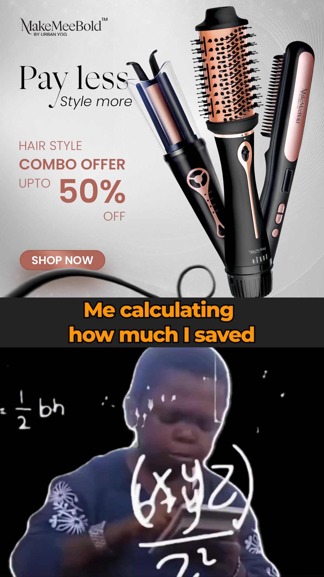 MakeMeebold Hair Styling Facebook ad: Complete Hair Game in One Kit
