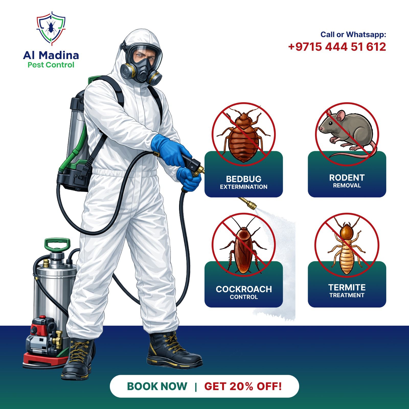 Al Madina Pest Control Service Facebook ad: SPECIAL WEEKEND PEST CONTROL OFFER