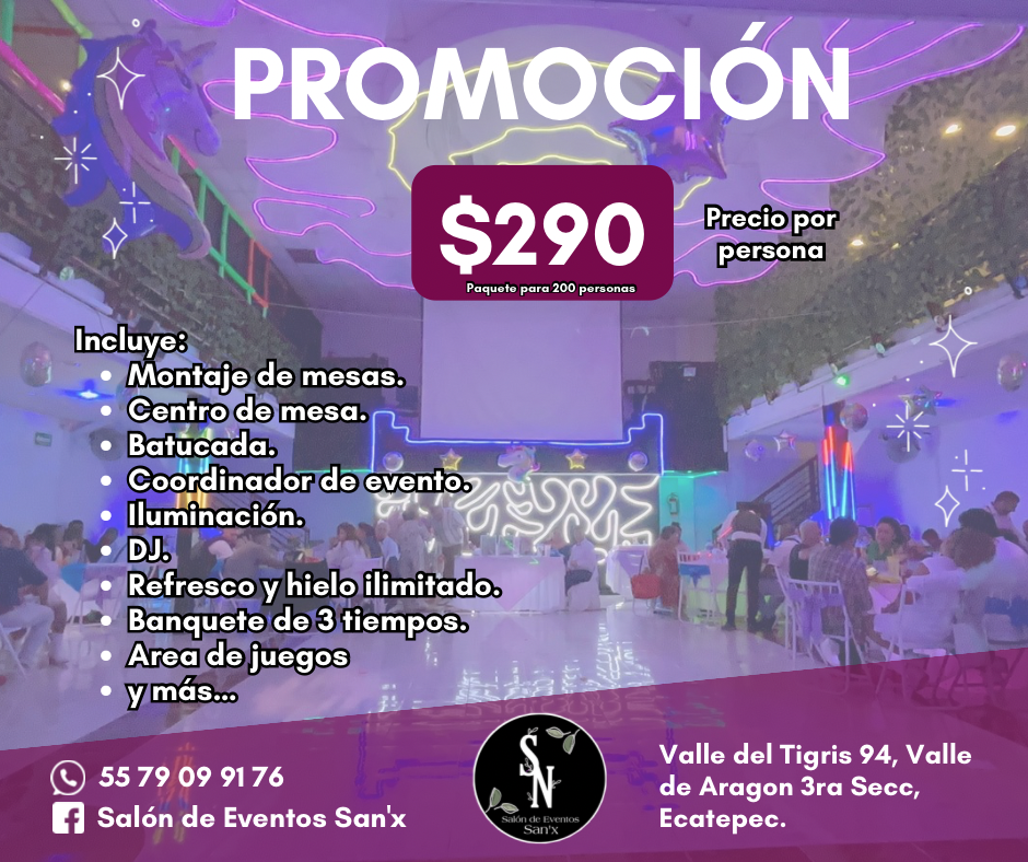 Salón de Eventos Sanx Facebook ad: Salon de fiesta para todo tipo de eventos
